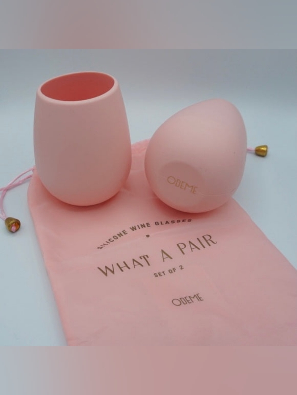 New ODEME Silicone Stemless Wine Glasses set of 2
